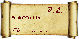 Puskás Lia névjegykártya